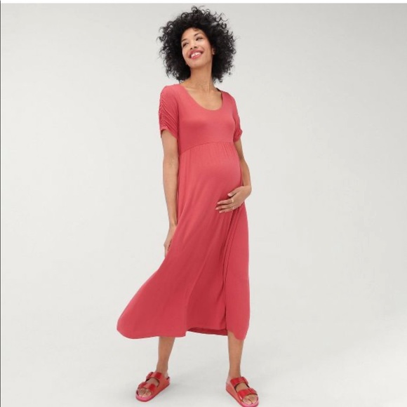 Nines by Hatch. Short sleeve shirted jersey maternity dress. Size XS. - Picture 1 of 4